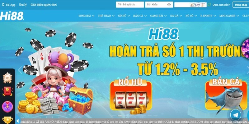 Nhà cái Hi88 mang đến nhiều trải nghiệm giải trí tuyệt vời